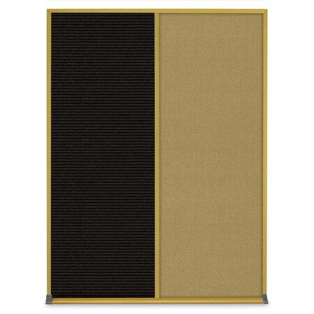 United Visual Products Single Door Radius Corkboard, 24"X36", B UV8001-BLACK-APRICOT